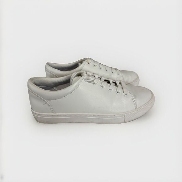 J CREW SZ 8 Classic "Road Trip" Front Logo White Canvas Low Lace-Up Sneakers - Picture 1 of 7